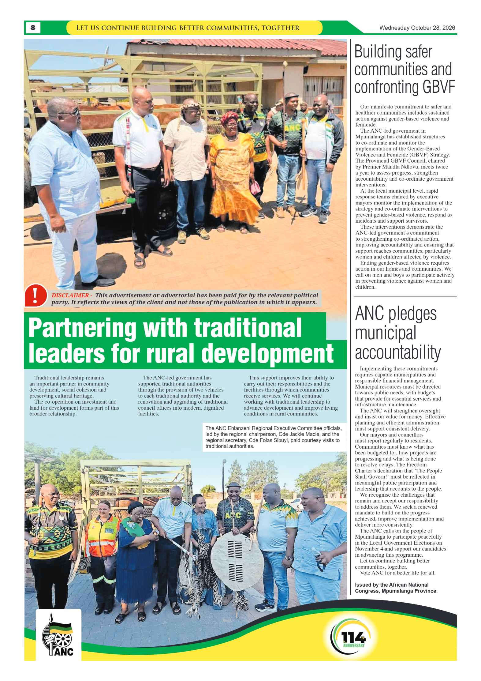 ANC – Let us continue building better communities together page 4