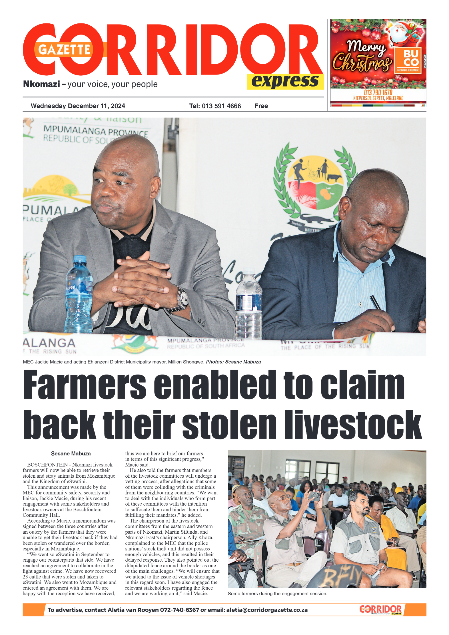 Corridor Gazette Express 11 December 2024 page 1