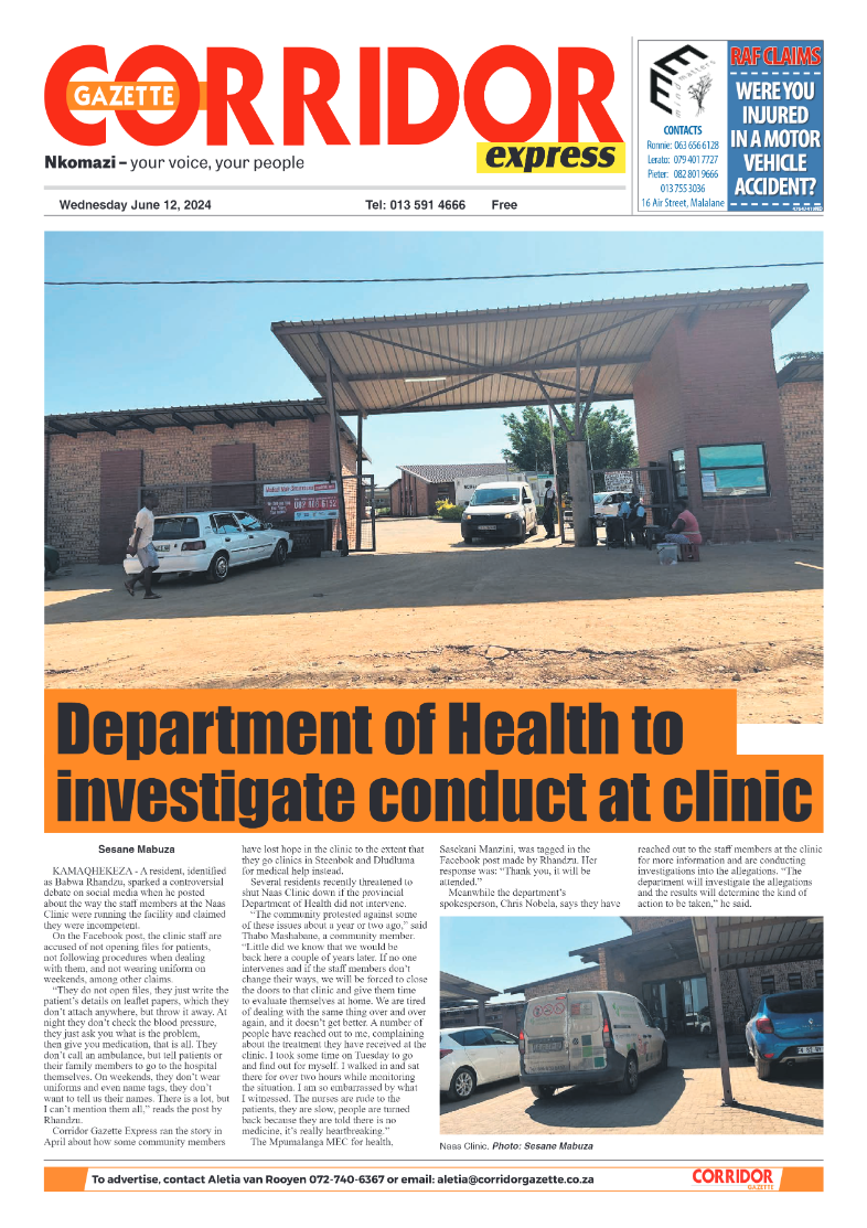 Corridor Gazette Express 12 June 2024 page 1