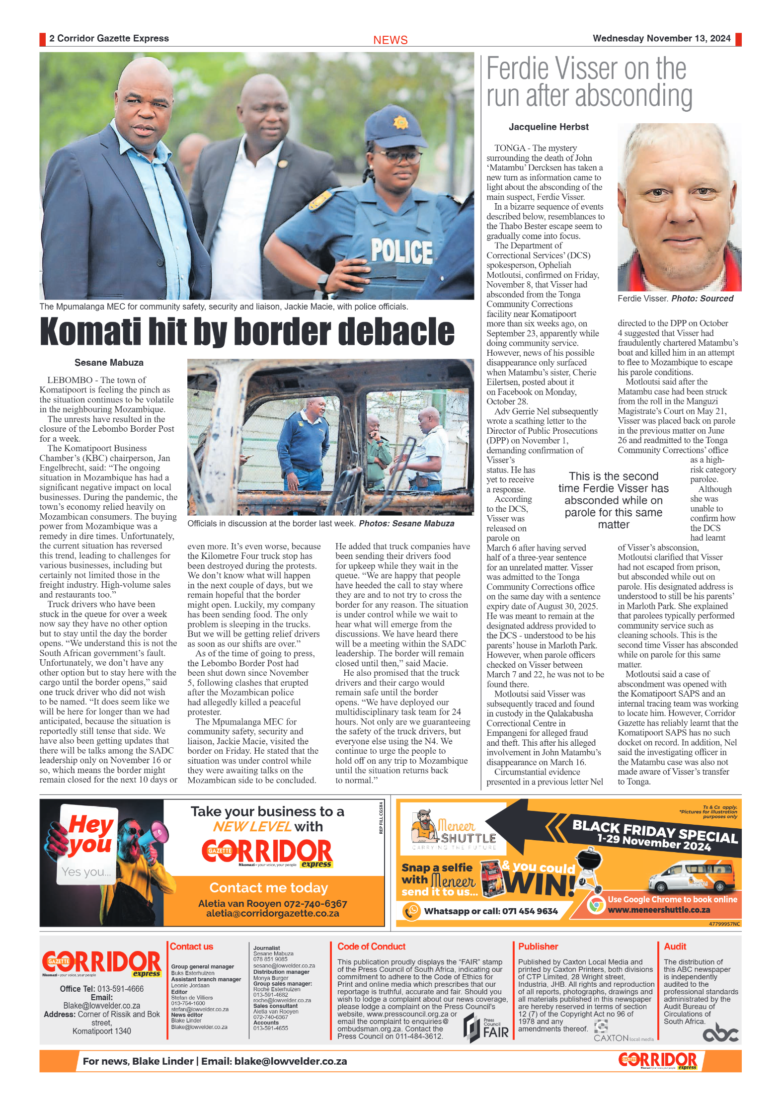 Corridor Gazette Express 13 November 2024 page 2