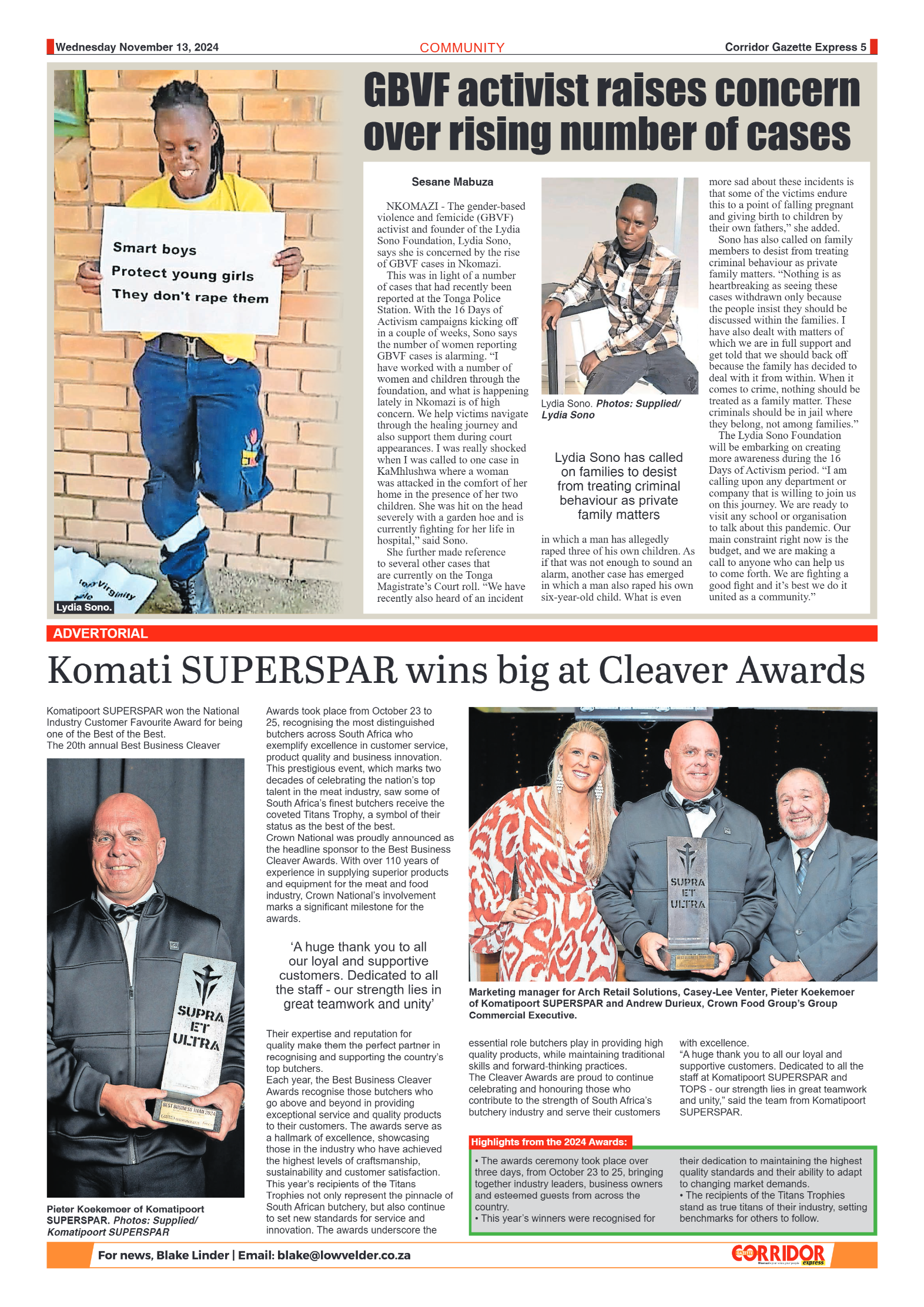 Corridor Gazette Express 13 November 2024 page 5