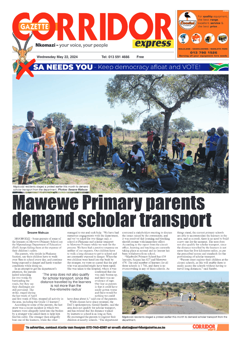 Corridor Gazette Express 22 May 2024 page 1