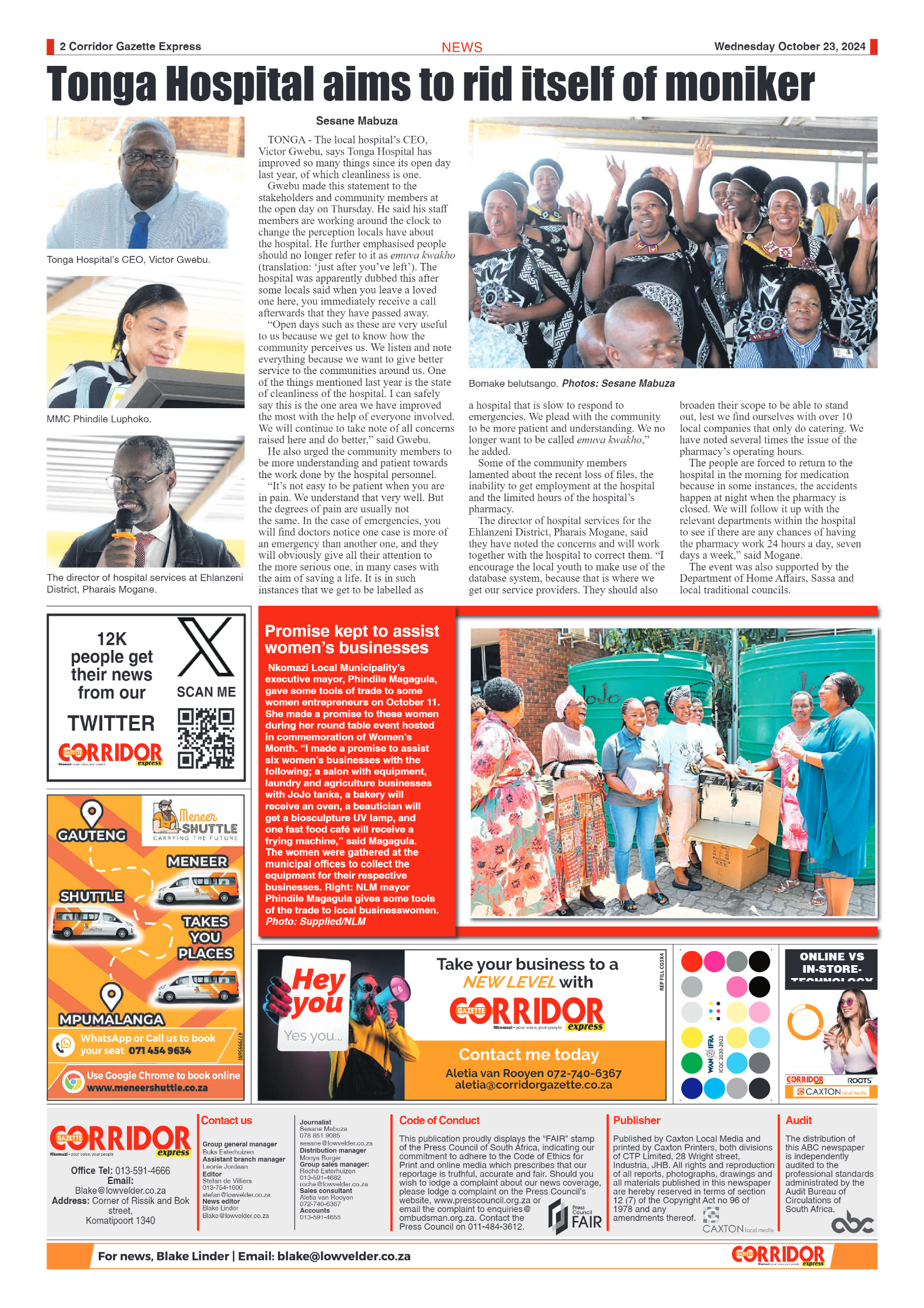 Corridor Gazette Express 23 October 2024 page 2