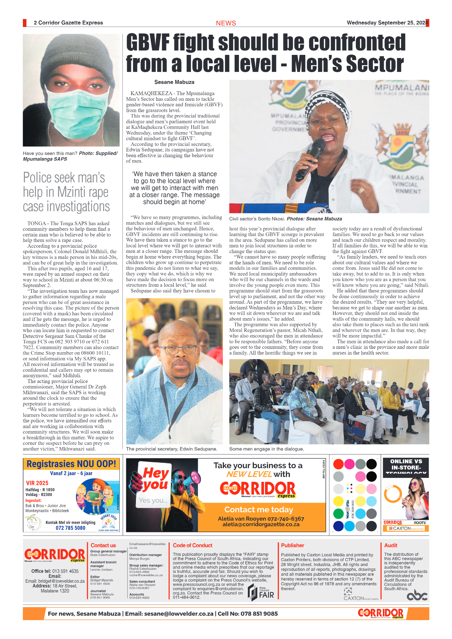 Corridor Gazette Express 25 September 2024 page 2