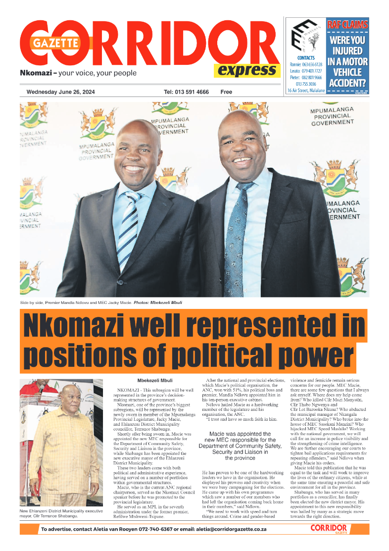 Corridor Gazette Express 26 June 2024 page 1