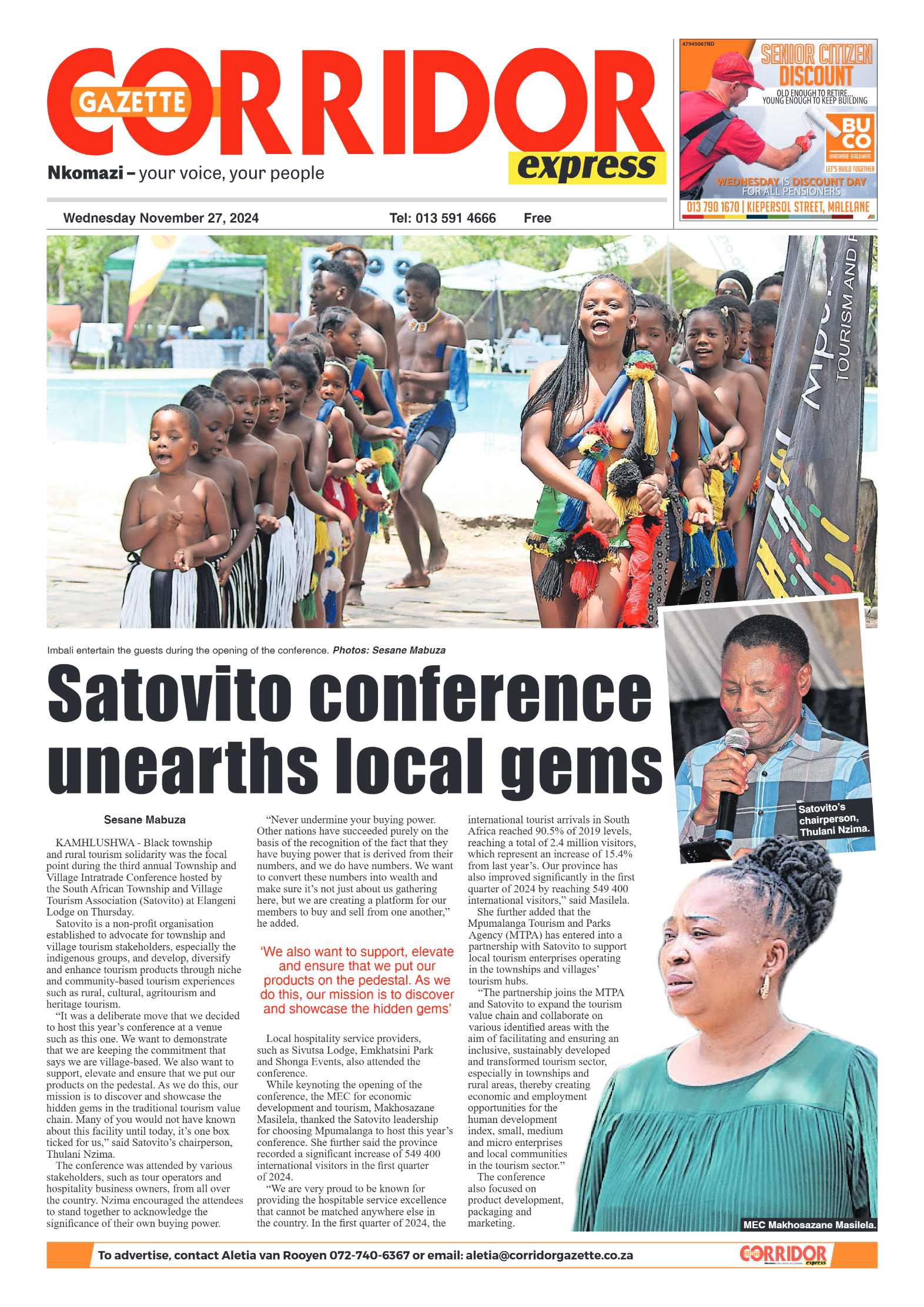 Corridor Gazette Express 27 November 2024 page 1