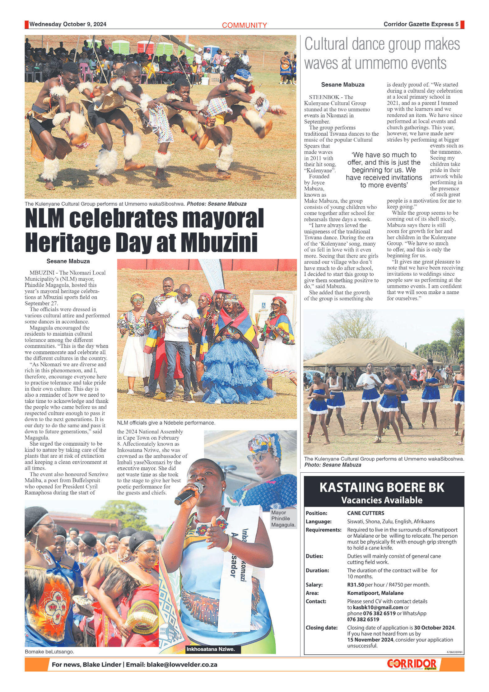 Corridor Gazette Express 9 October 2024 page 5