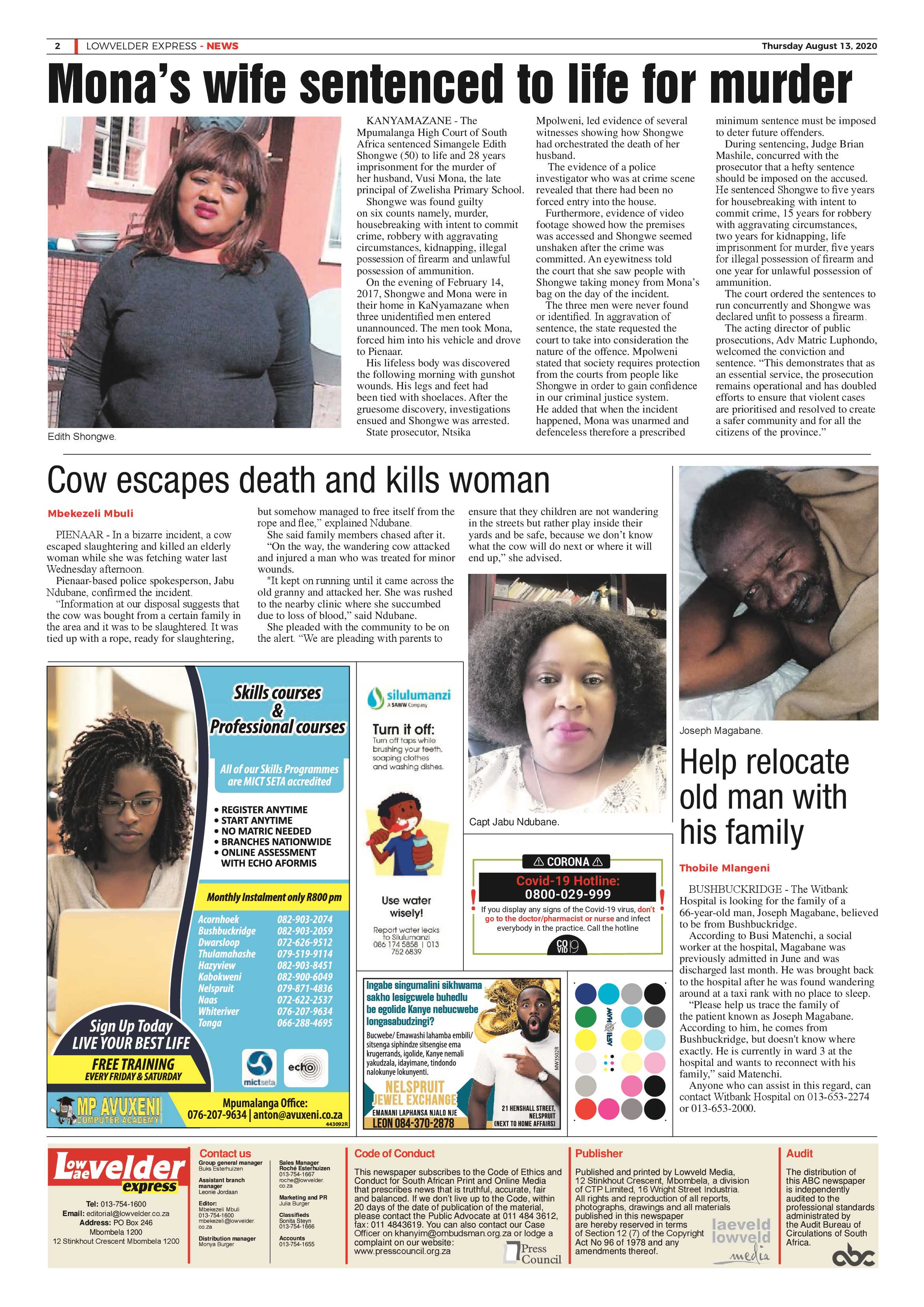 Lowveld Express 13 August 2020 page 2