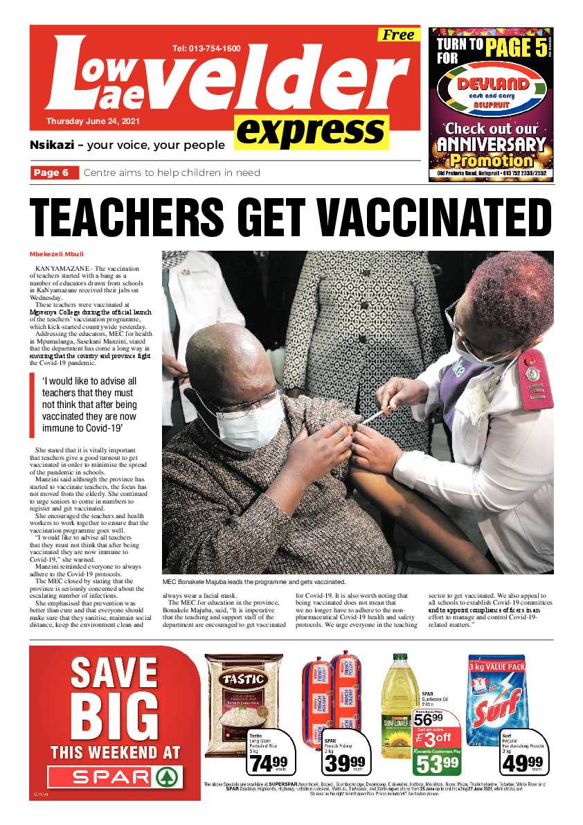 Lowvelder Express 24 June 2021 page 1