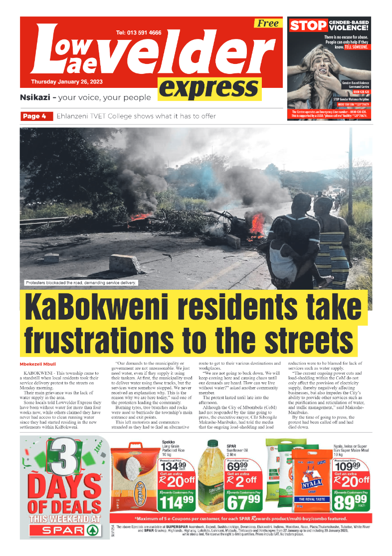 Lowvelder Express 26 January 2023 page 1