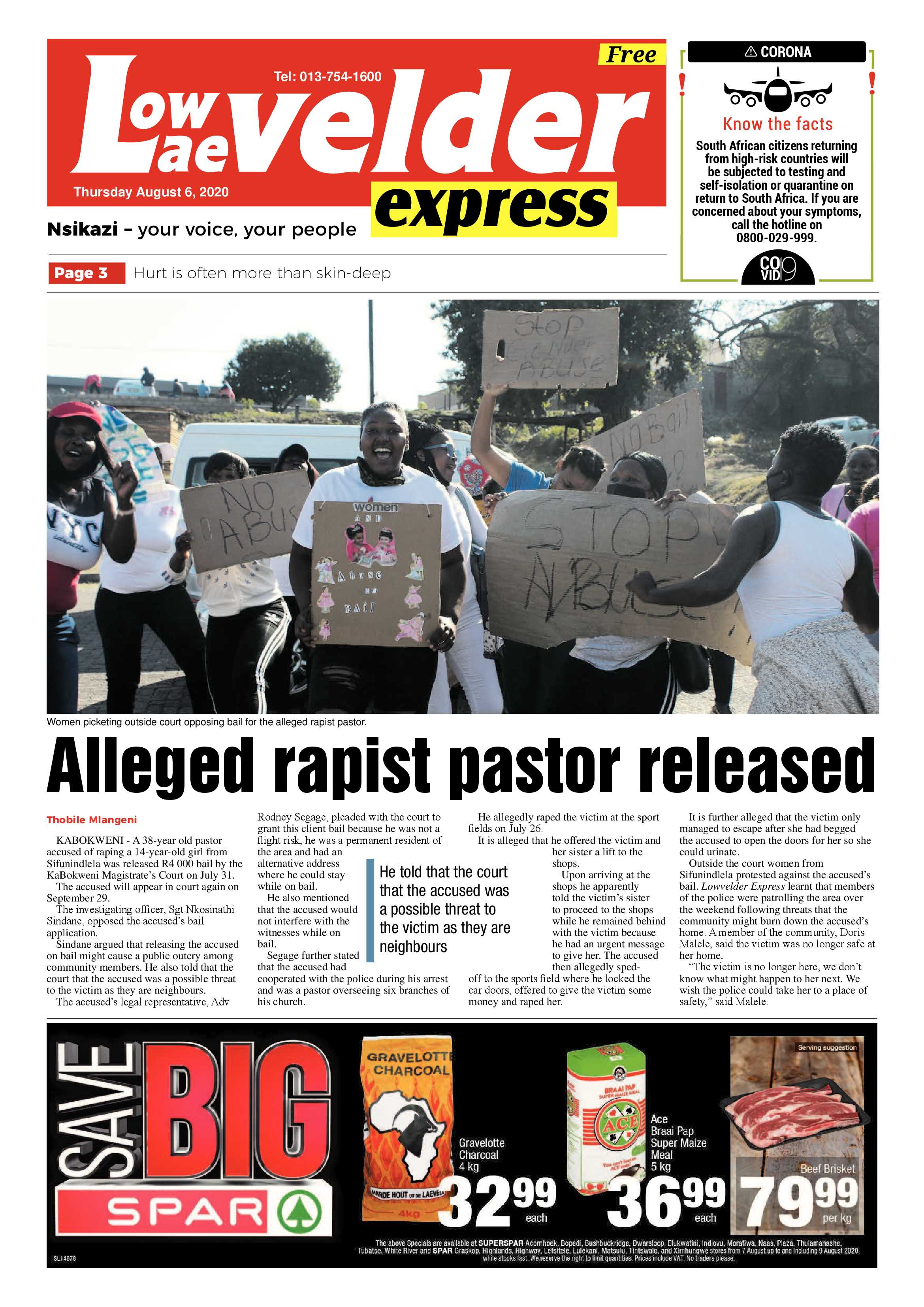 Lowveld Express 6 August 2020 page 1