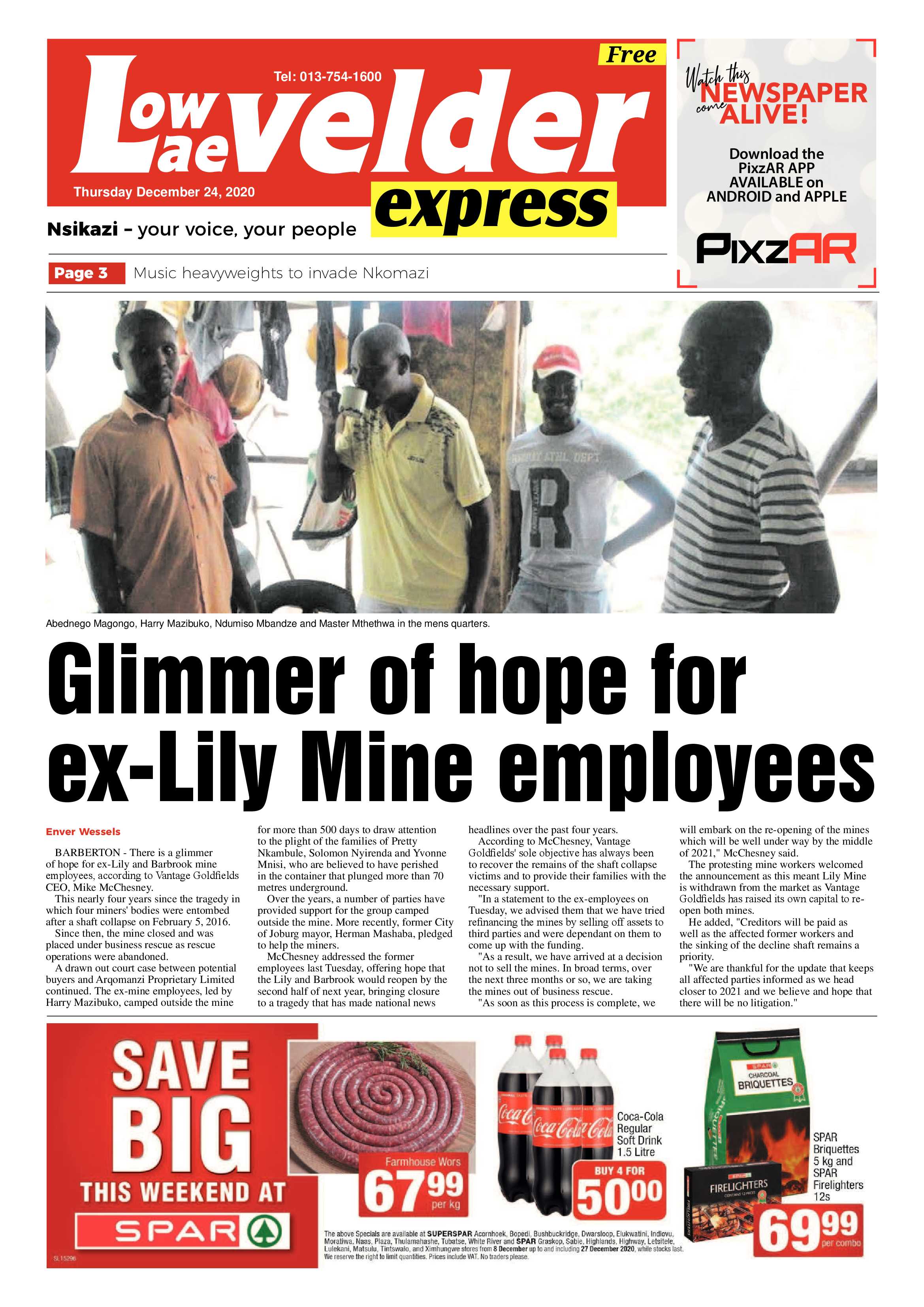 Lowvelder Express 20 December 2020 page 1
