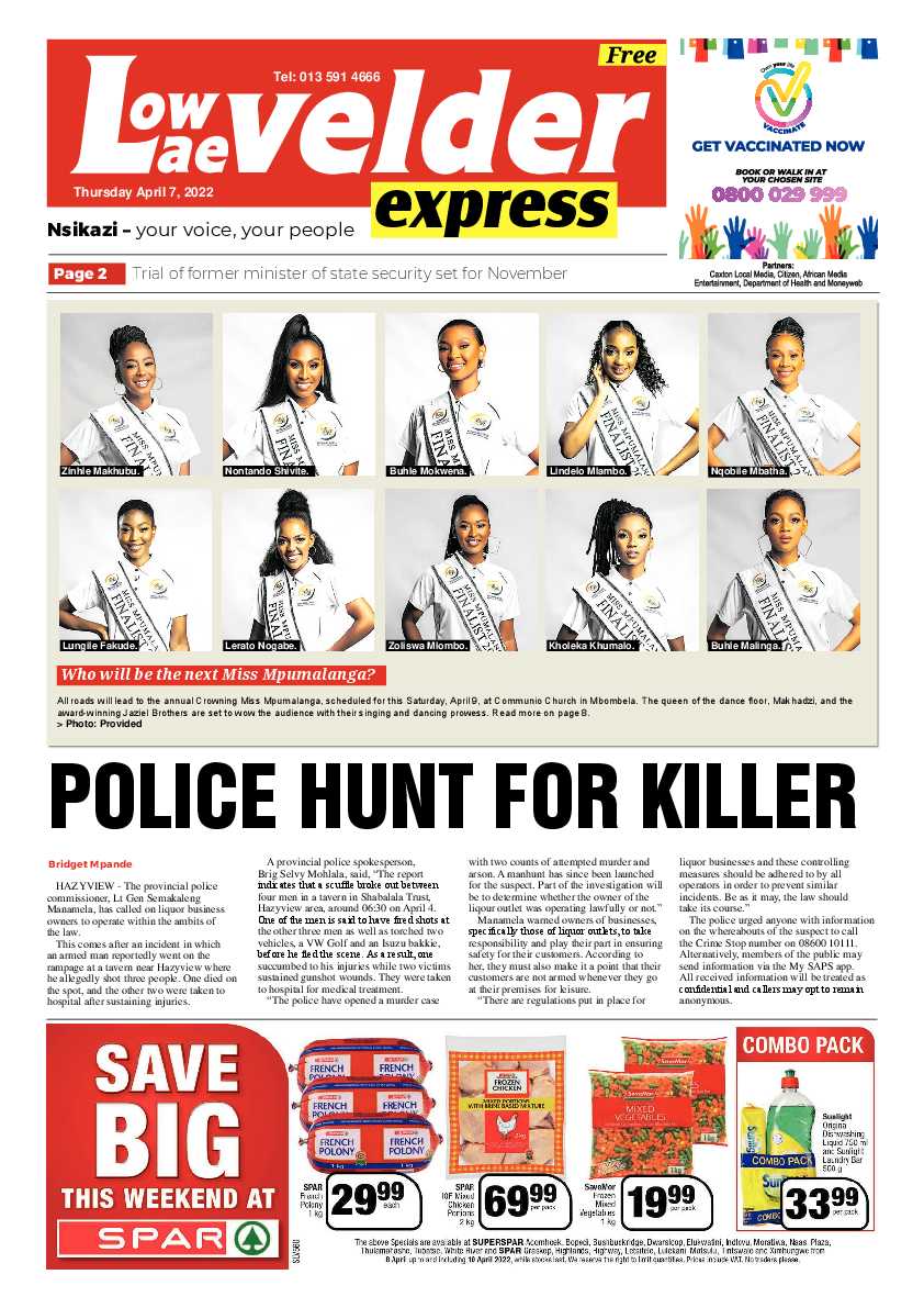 Lowvelder Express 7 April 2022 page 1