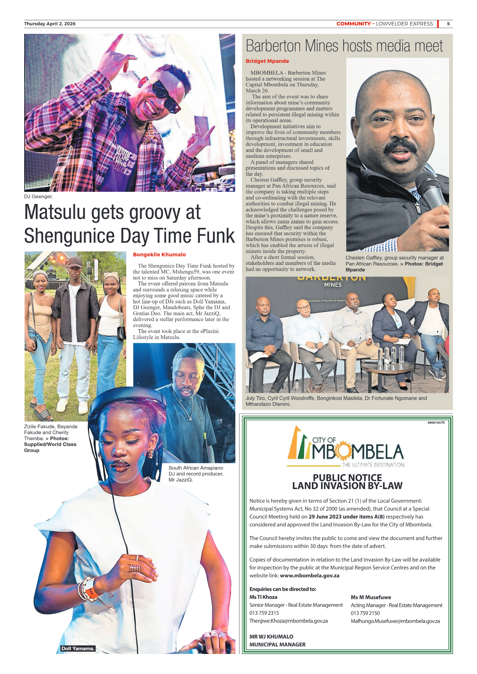 Lowvelder Express 02 April 2026 page 5