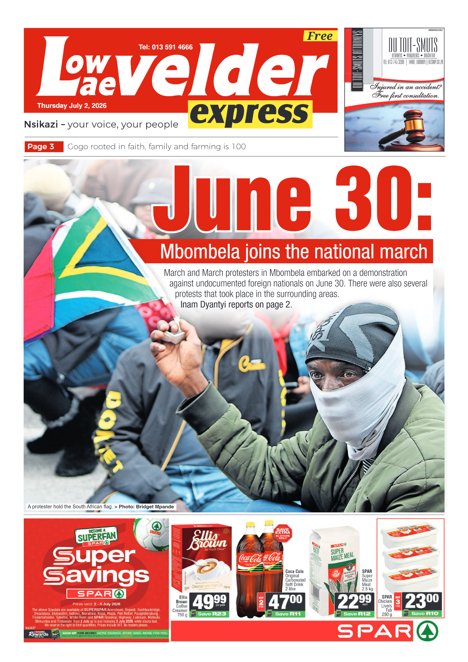 Lowvelder Express 02 July 2026 page 1