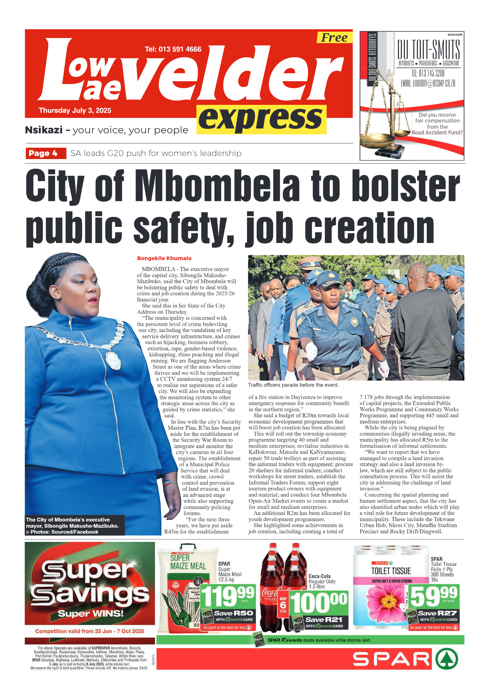 Lowvelder Express 03 July 2025 page 1