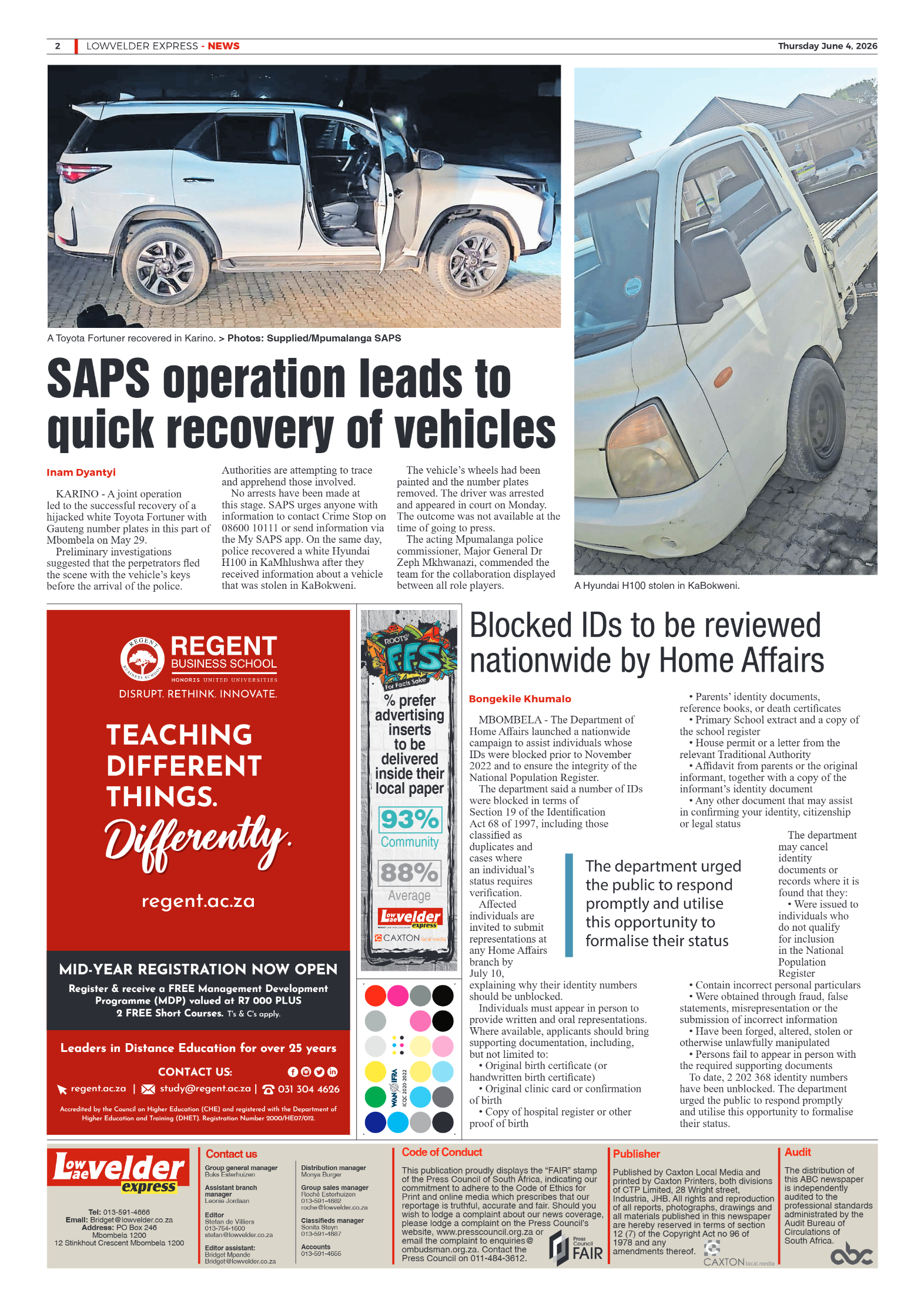 Lowvelder Express 4 June 2026 page 2
