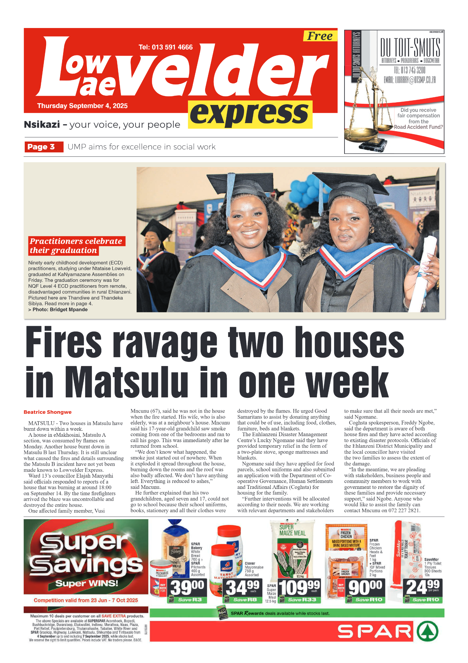 Lowvelder Express 04 September 2025 page 1