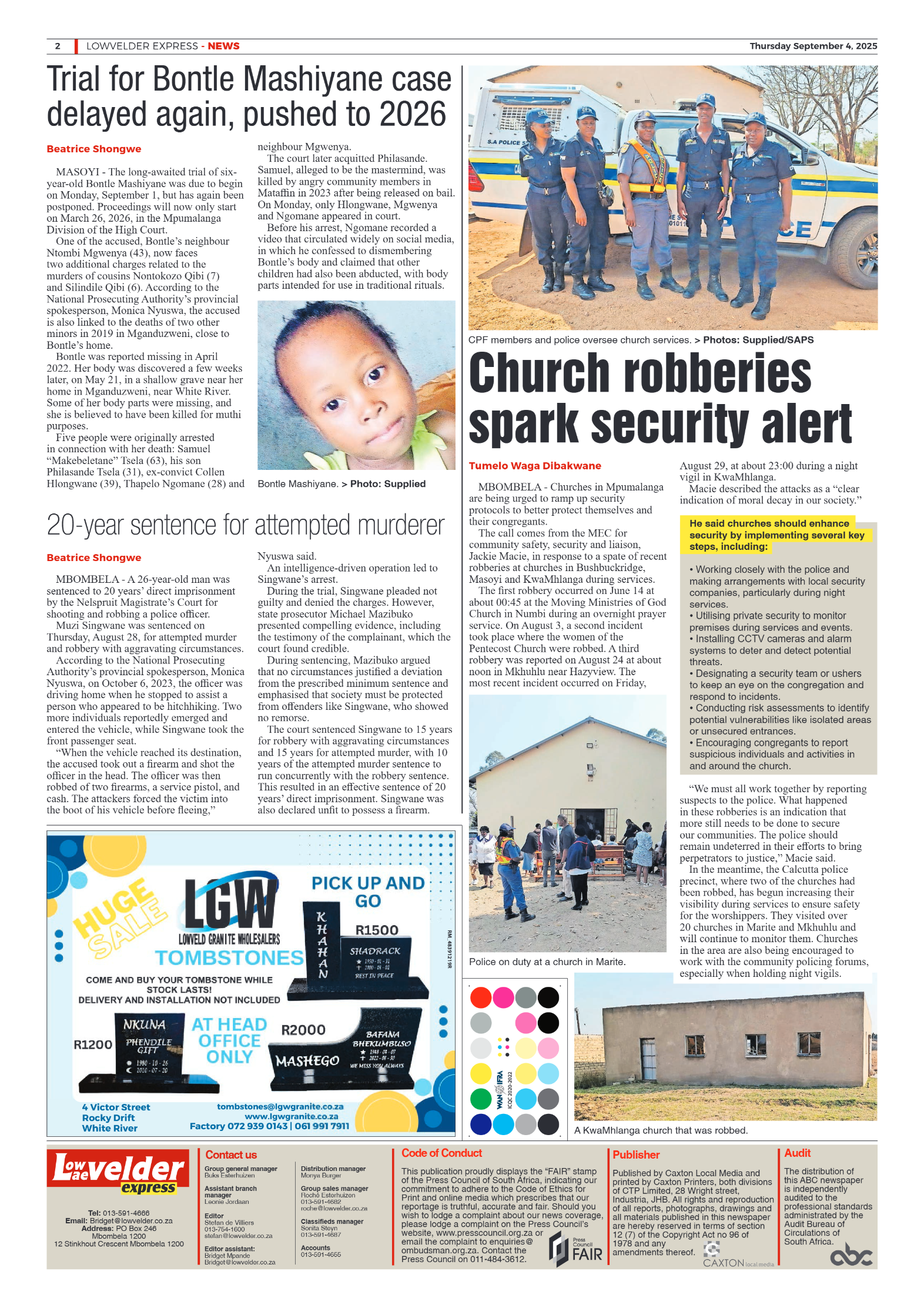 Lowvelder Express 04 September 2025 page 2