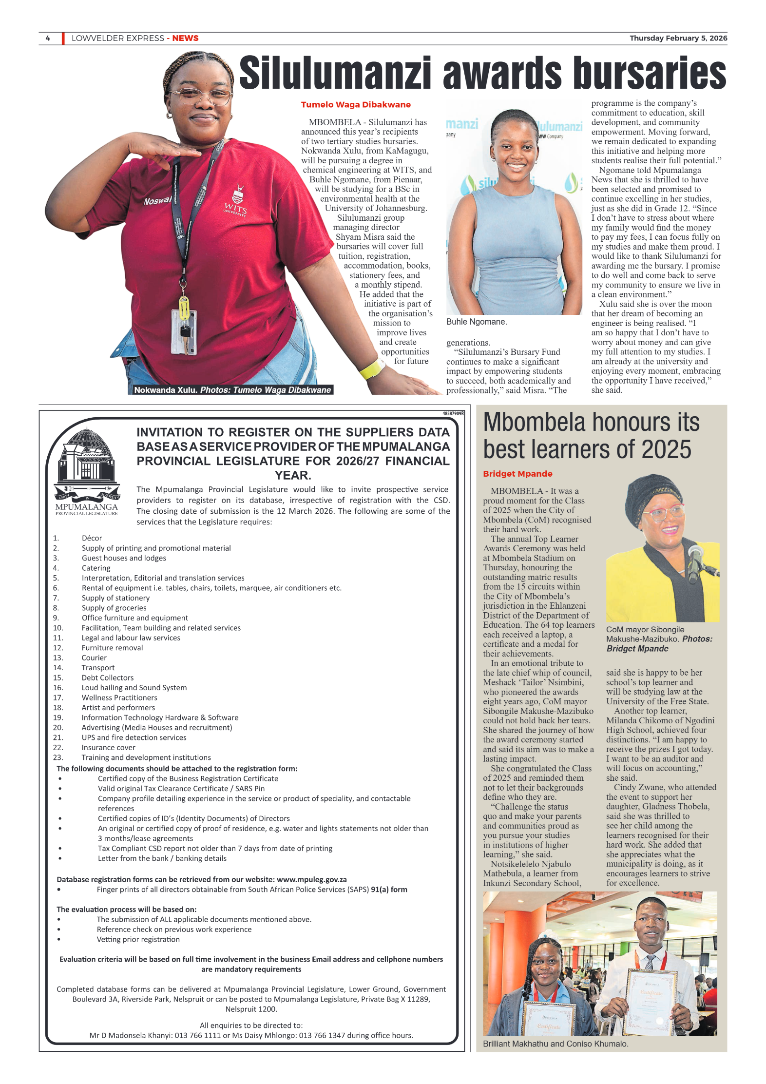 Lowvelder Express 05 February 2026 page 4