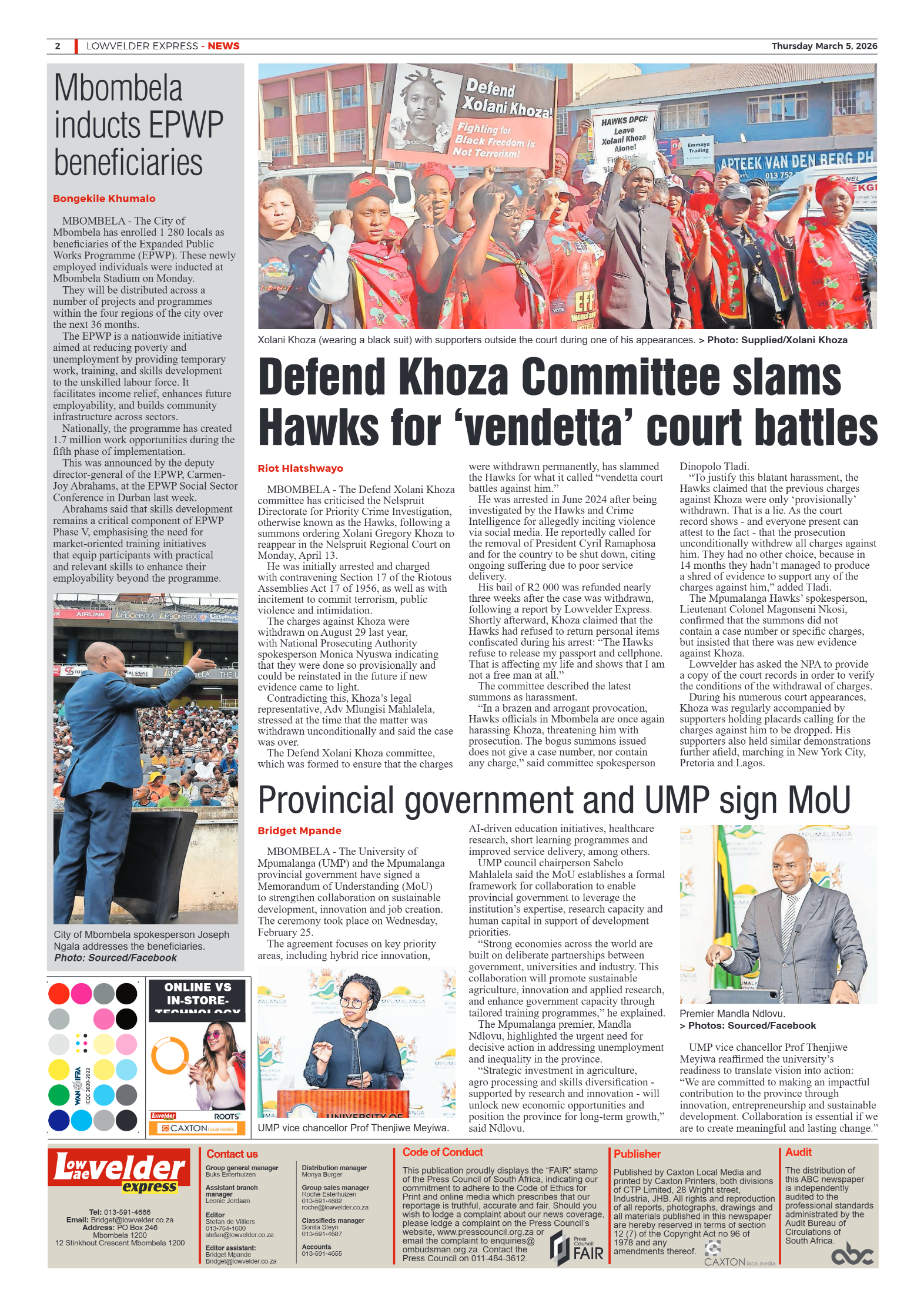 Lowvelder Express 5 March 2026 page 2