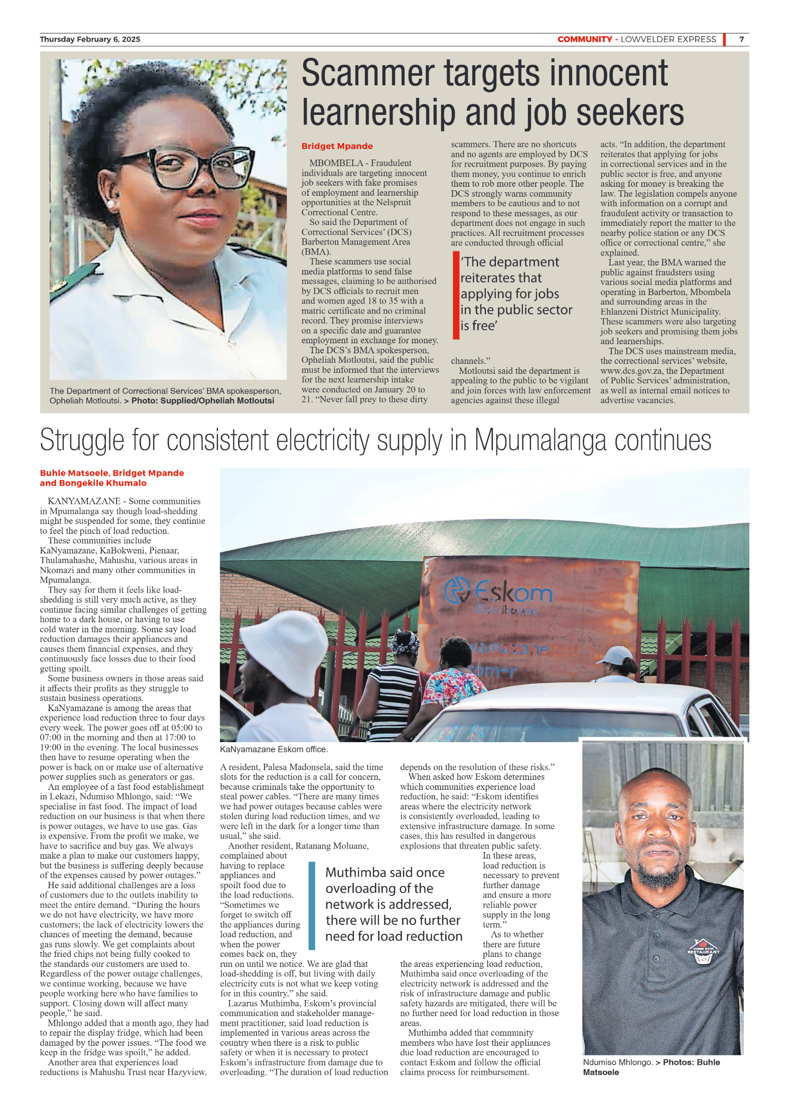 Lowvelder Express 06 February 2025 page 7