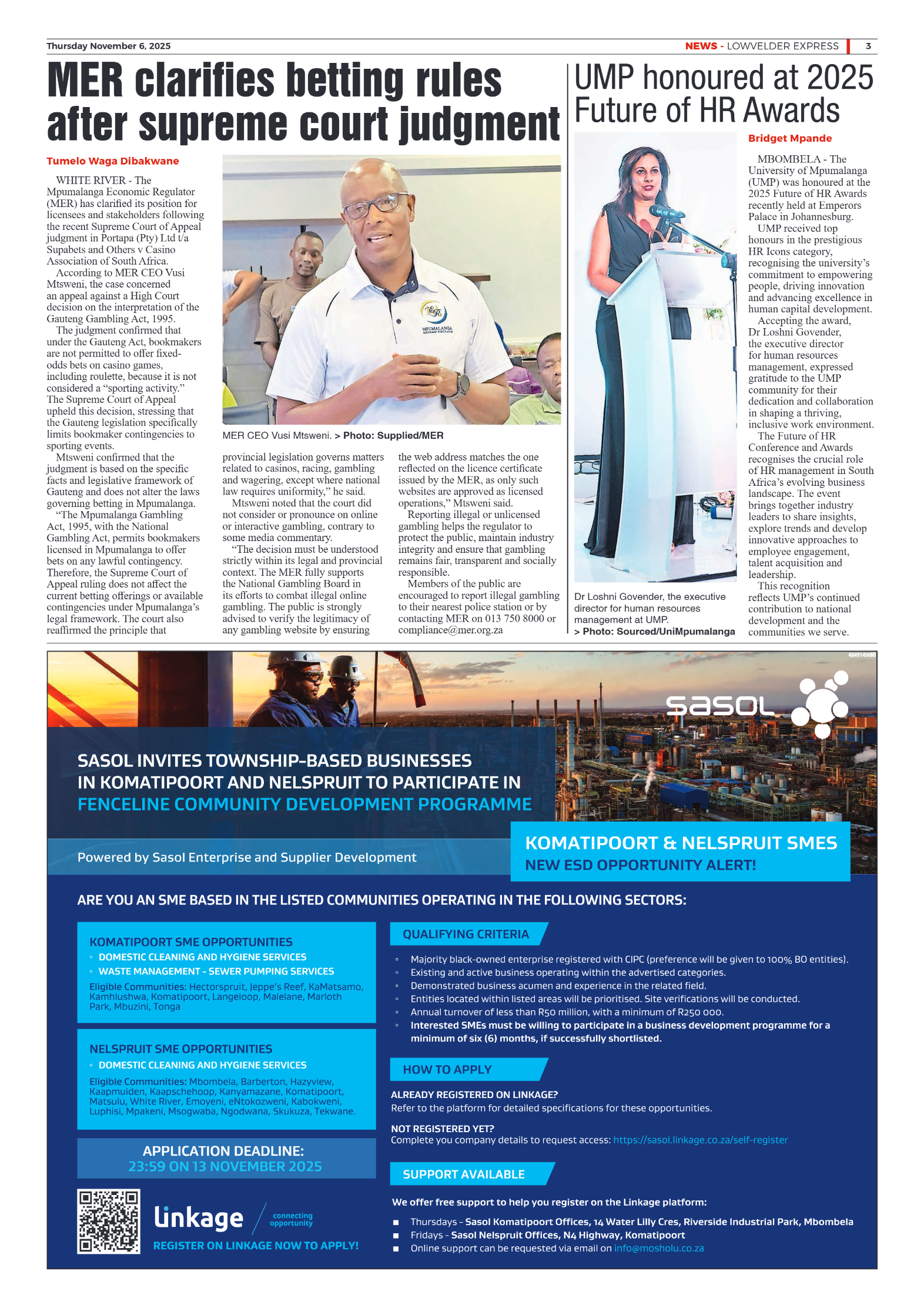 Lowvelder Express 06 November 2025 page 3