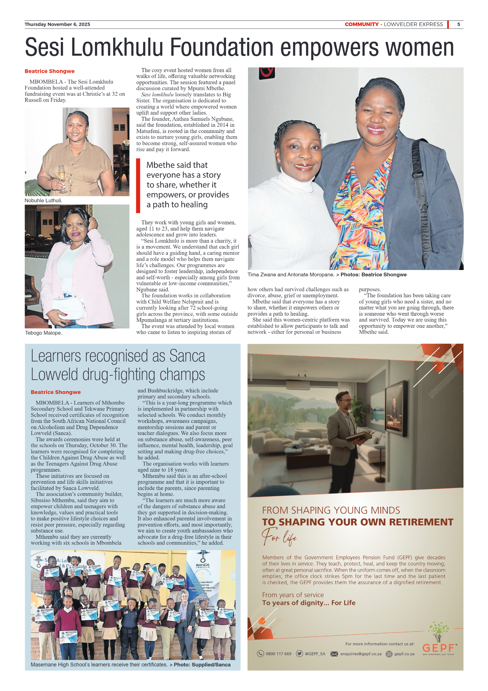 Lowvelder Express 06 November 2025 page 5