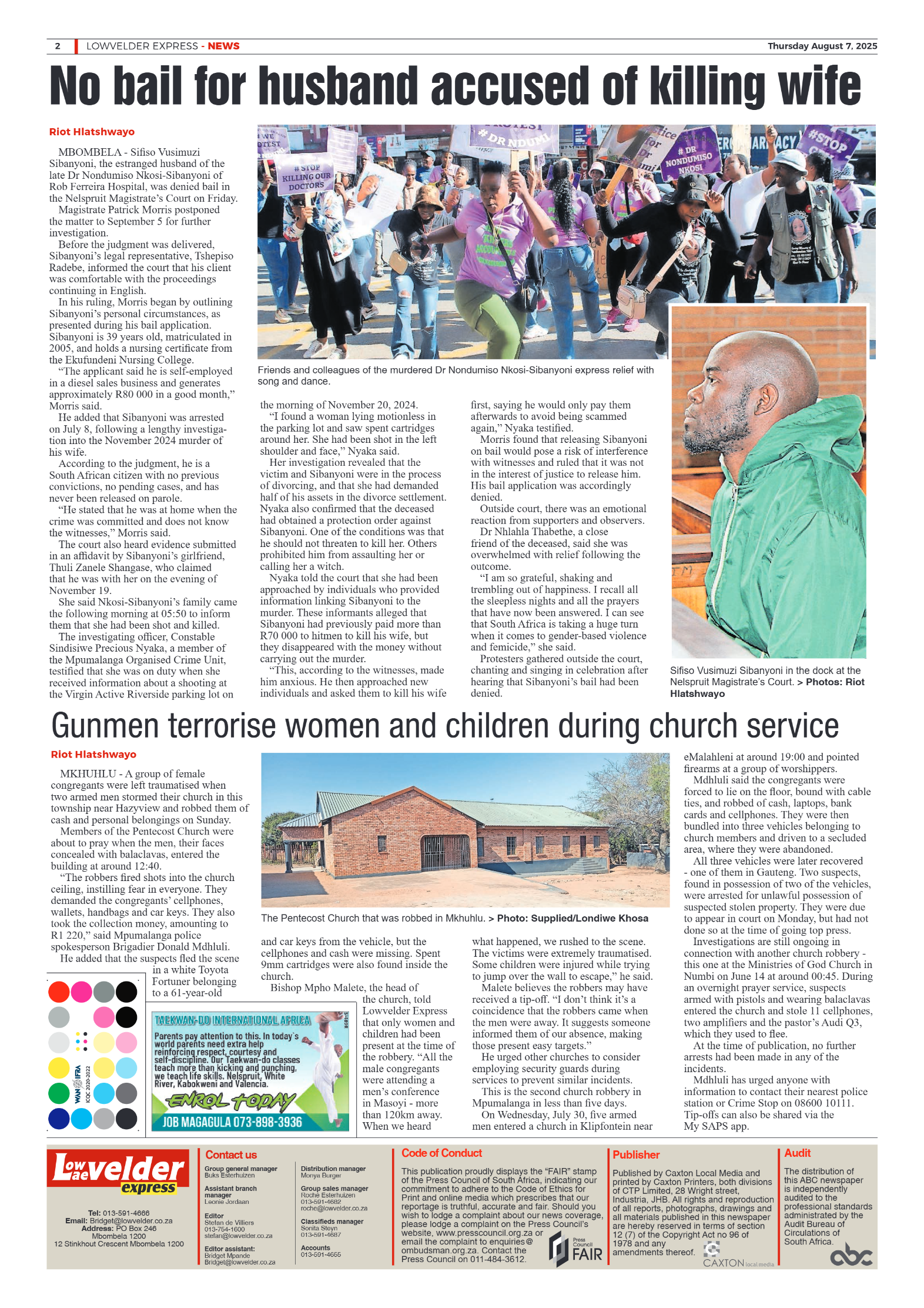 Lowvelder Express 7 August 2025 page 2