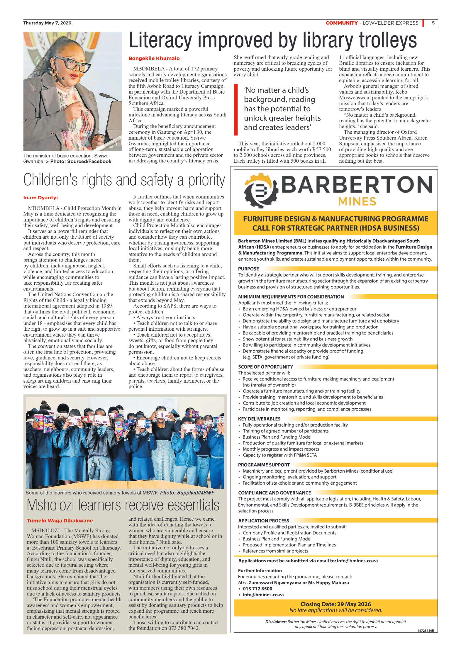 Lowvelder Express 07 May 2026 page 5