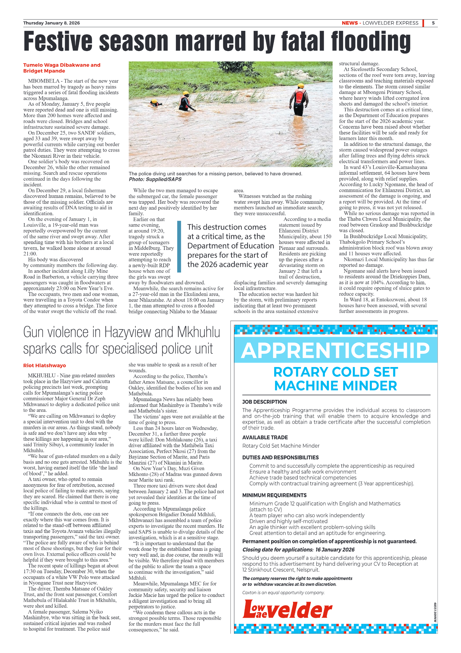 Lowvelder Express 08 January 2026 page 5