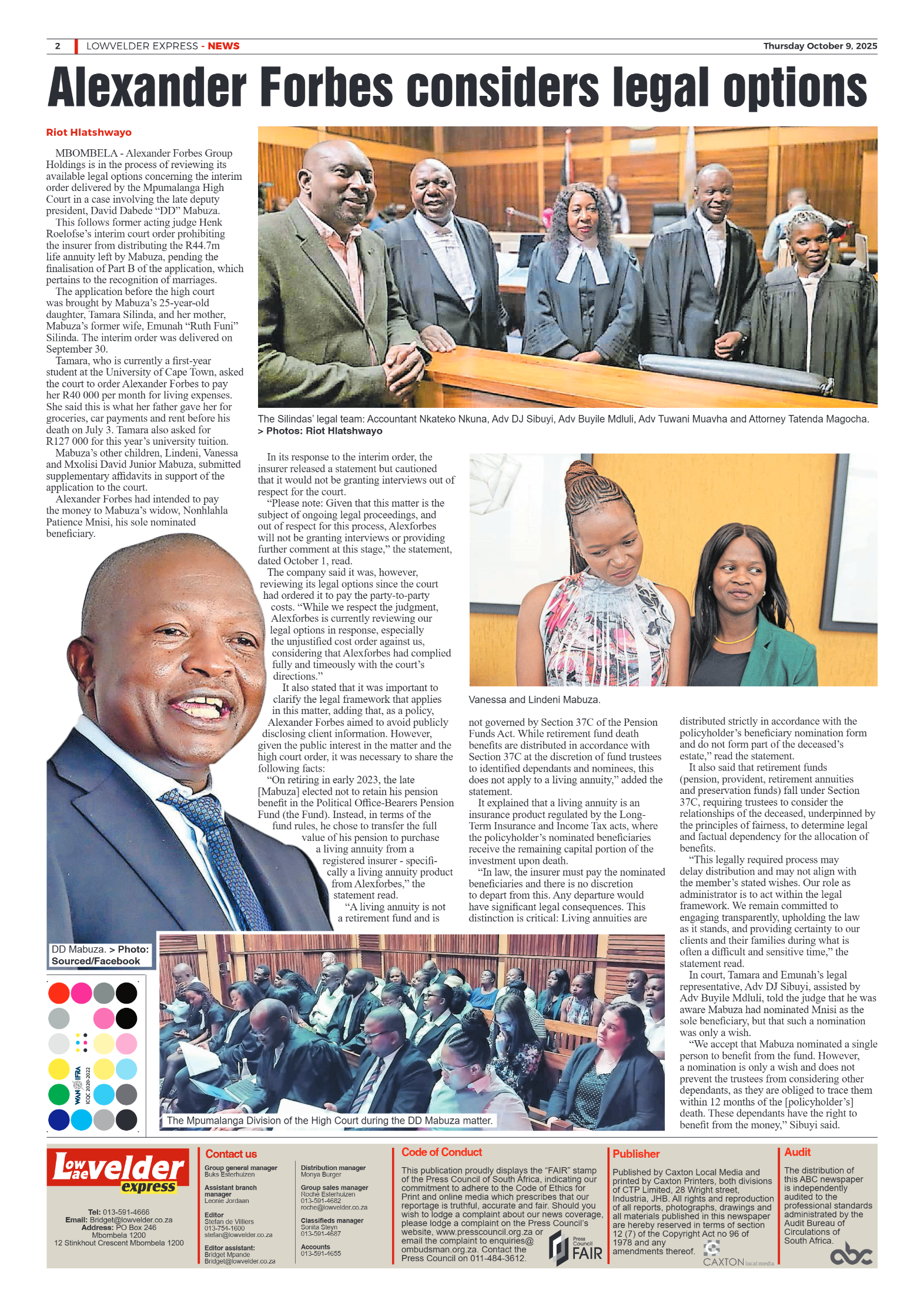 Lowvelder Express 09 October 2025 page 2