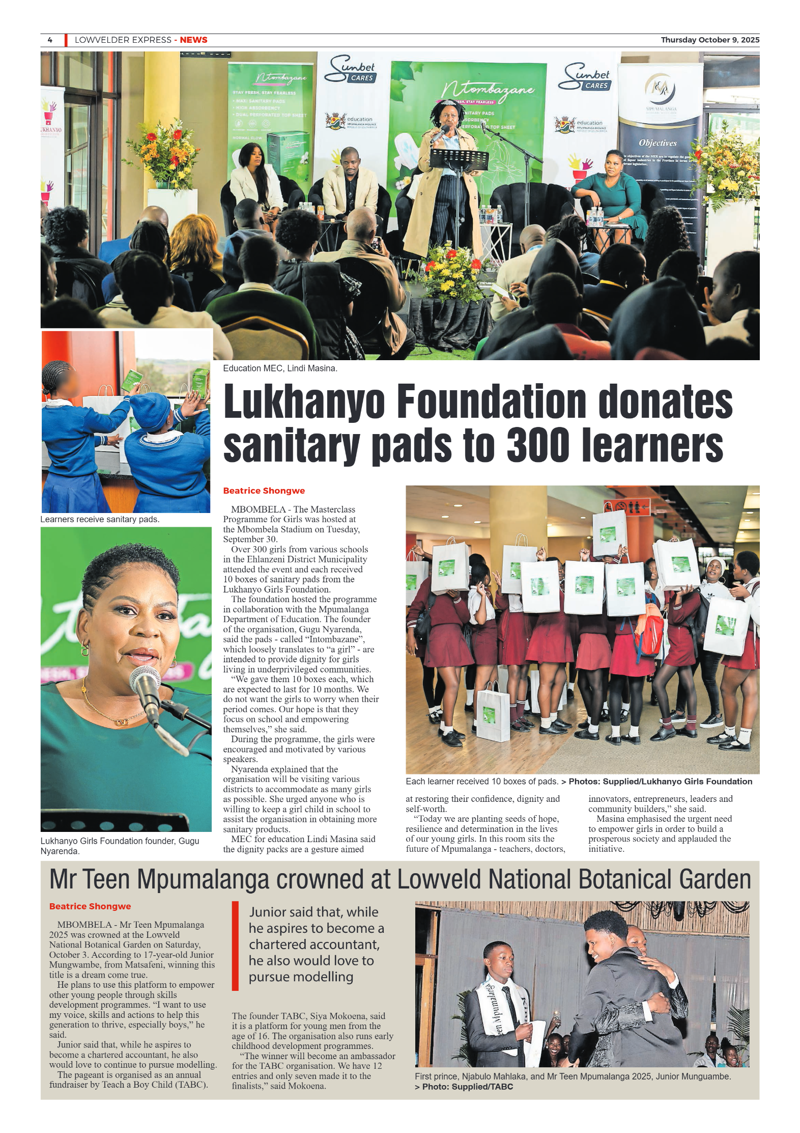 Lowvelder Express 09 October 2025 page 4