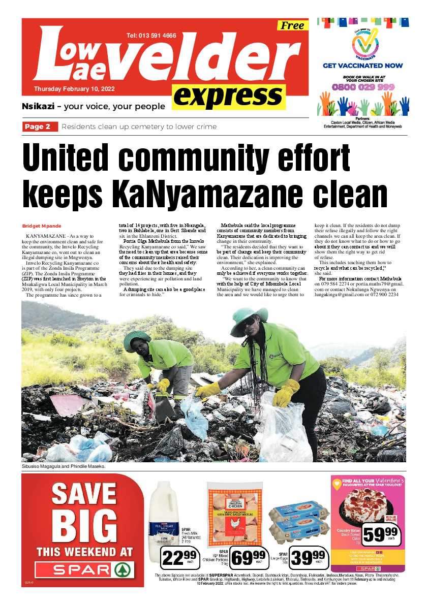 Lowvelder Express 10 February 2022 page 1