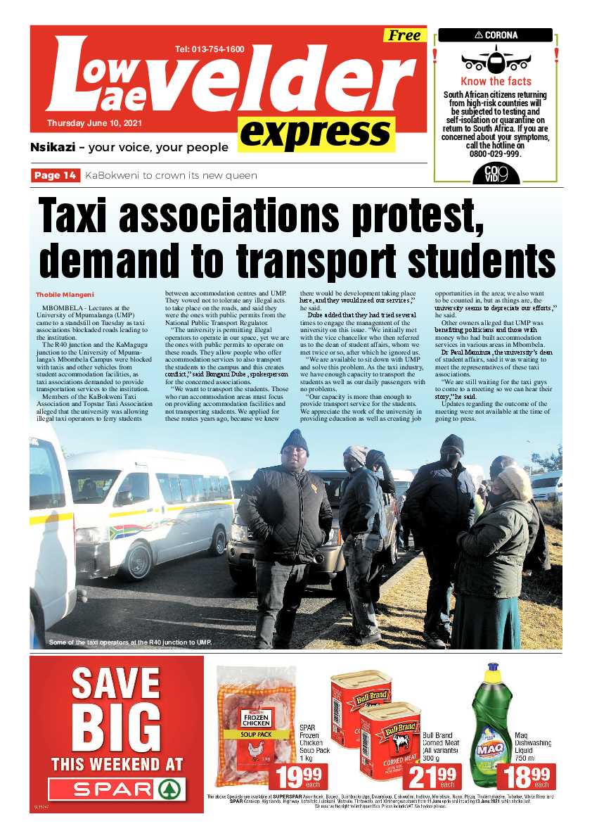 Lowvelder Express 10 June 2021 page 1