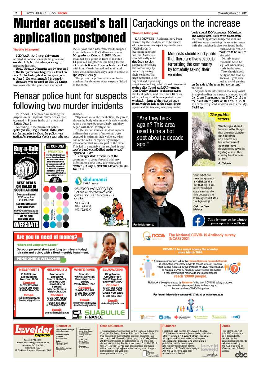 Lowvelder Express 10 June 2021 page 2
