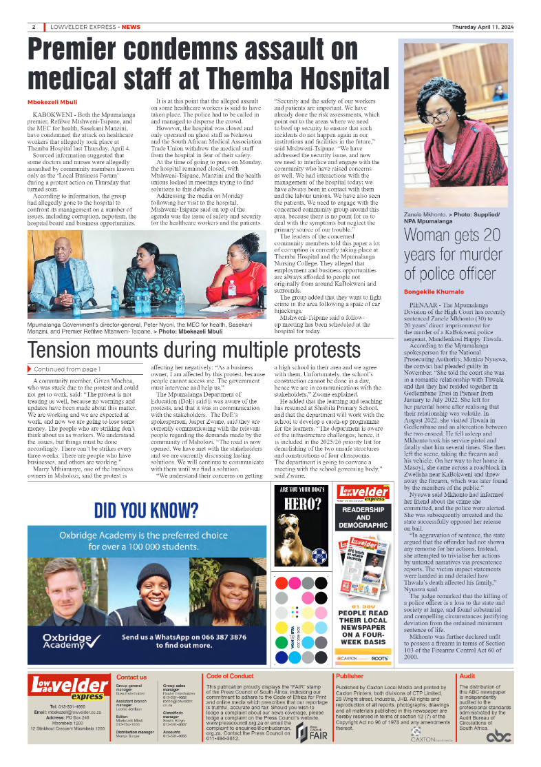 Lowvelder Express 11 April 2024 page 2