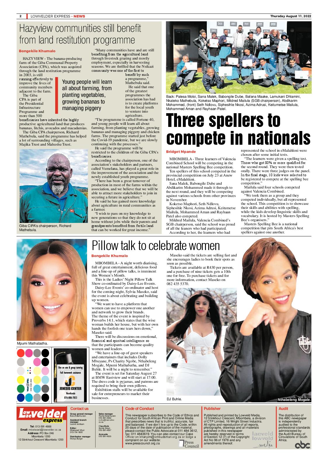 Lowvelder Express 11 August 2022 page 2