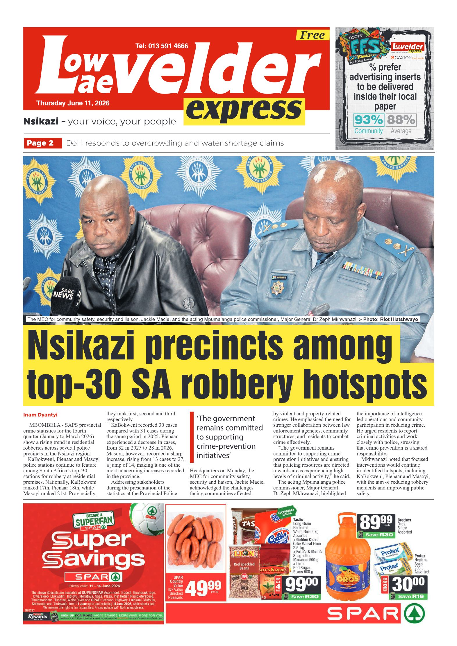 Lowvelder Express 11 June 2026 page 1
