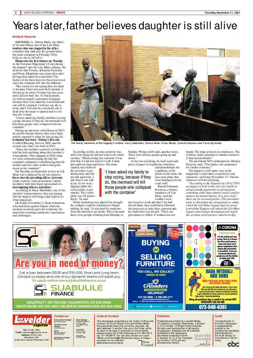 Lowvelder Express 11 November 2021 page 2