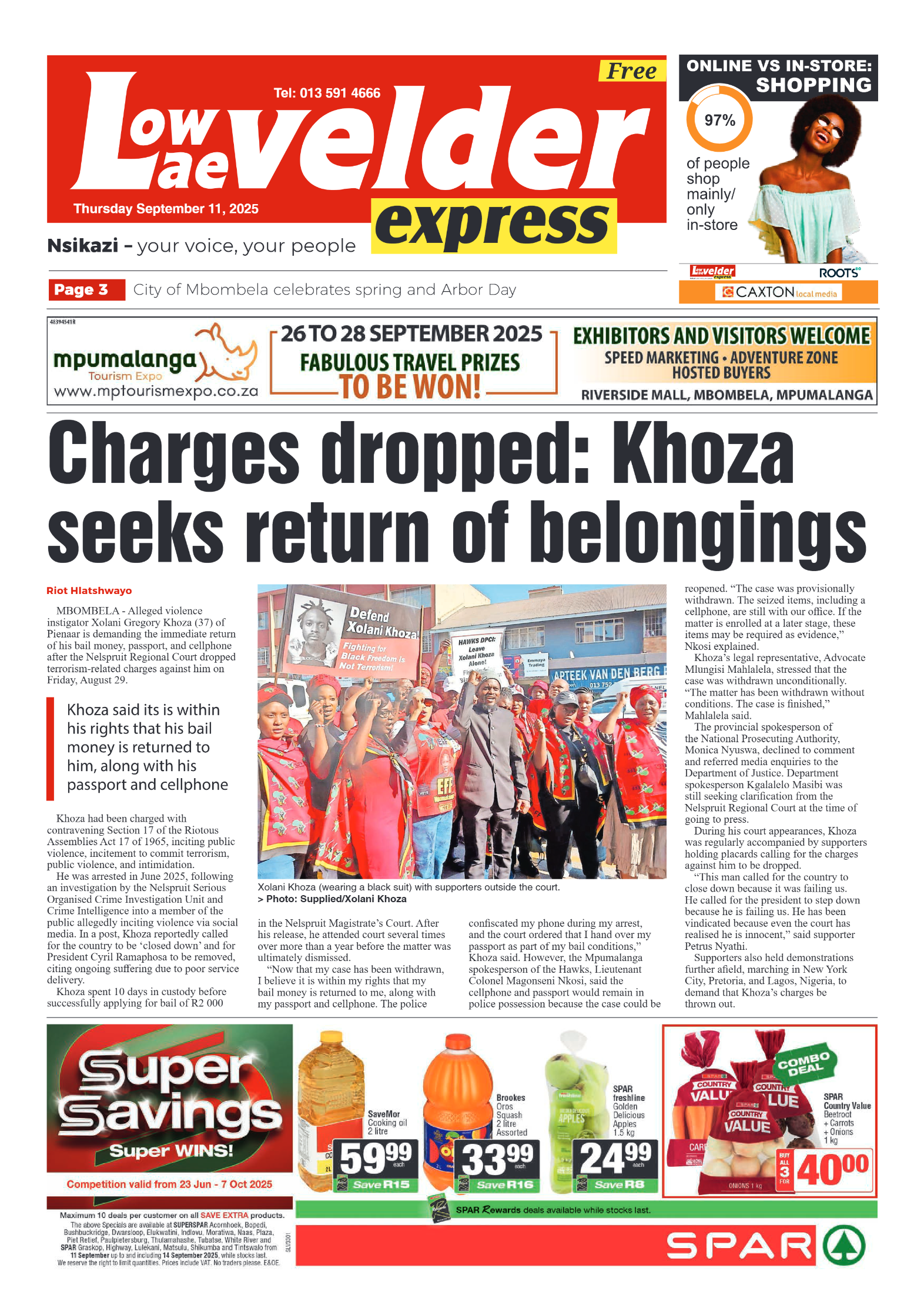 Lowvelder Express 11 September 2025 page 1