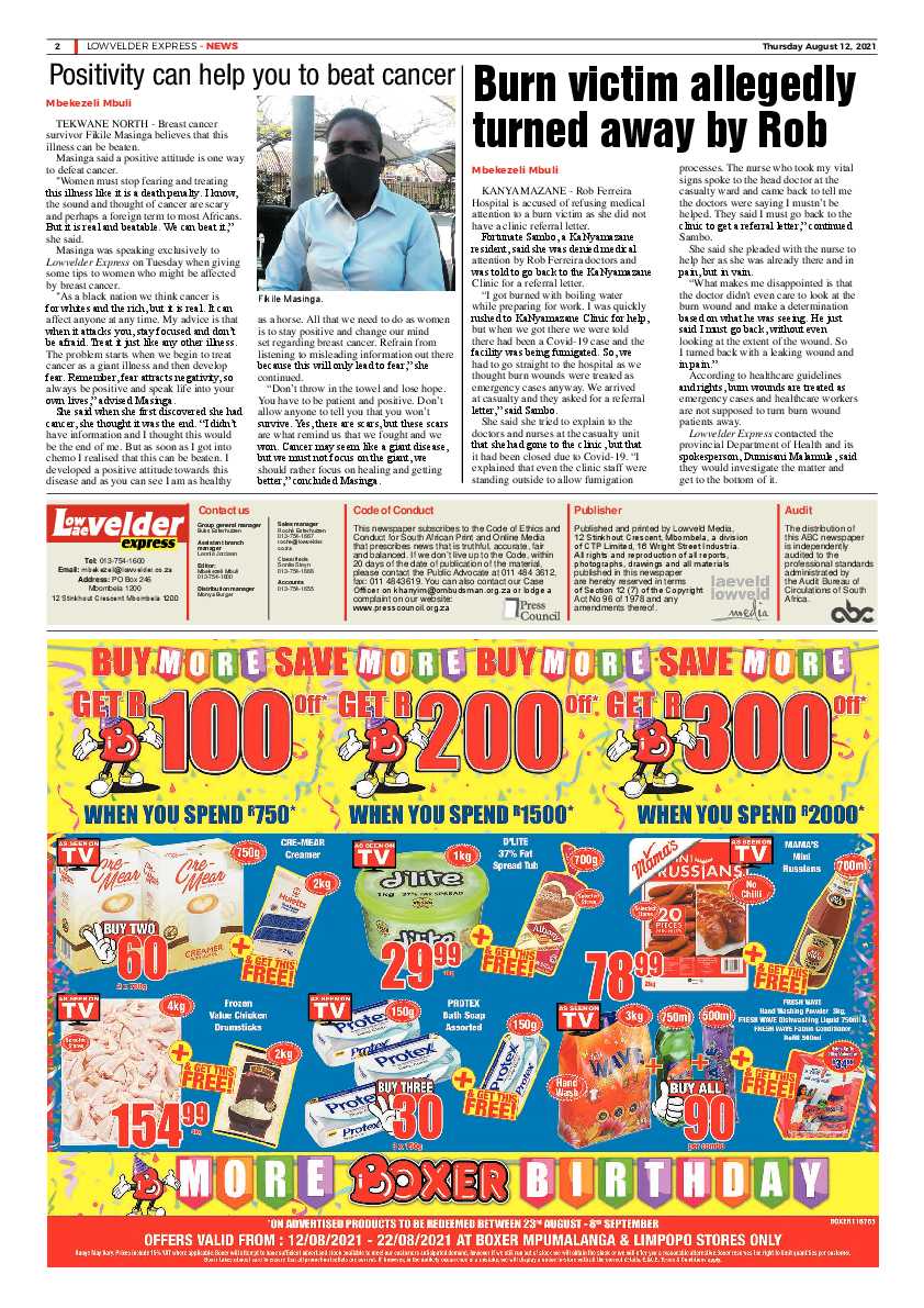 Lowvelder Express 12 August 2021 page 2
