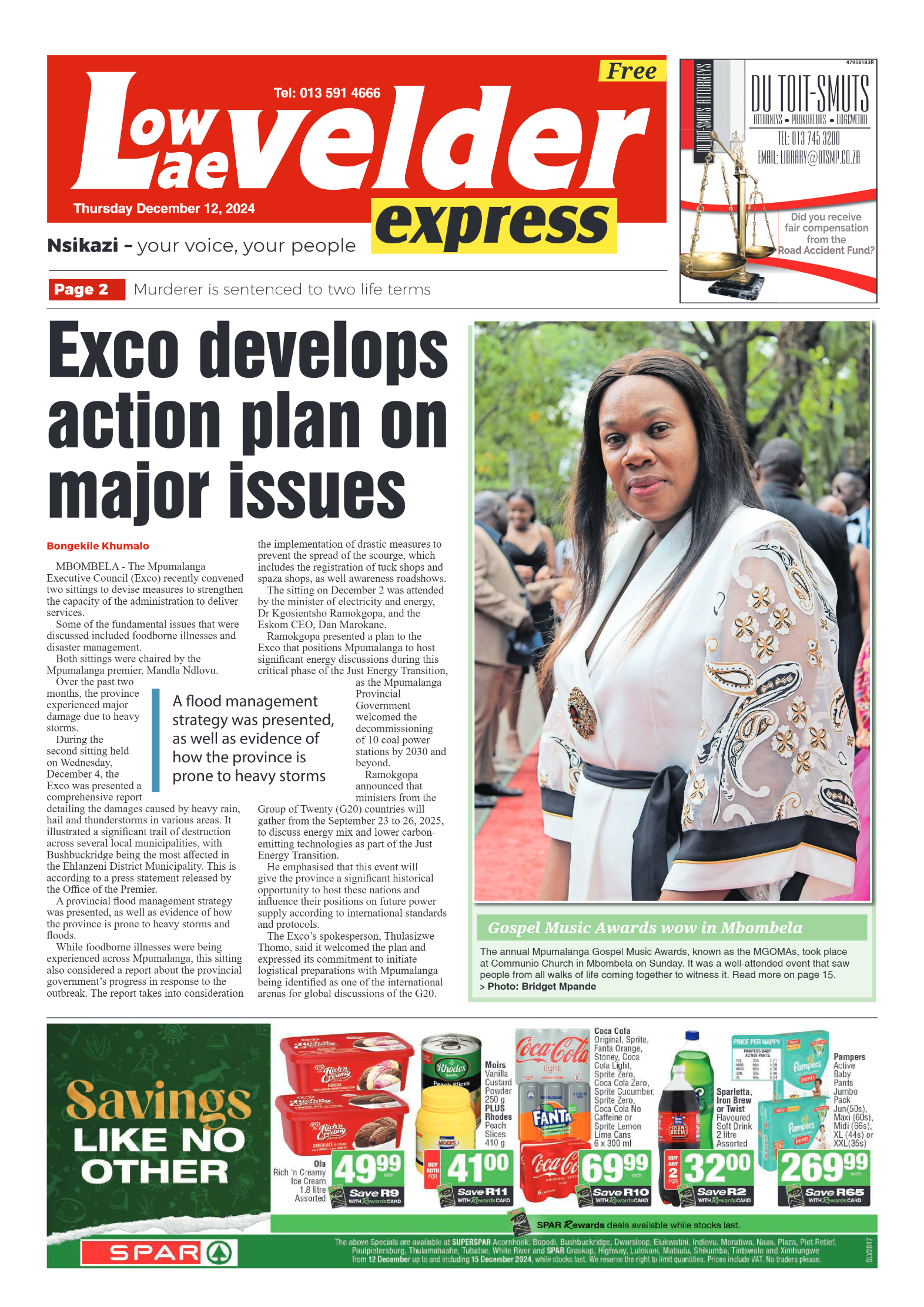 Lowvelder Express 12 December 2024 page 1