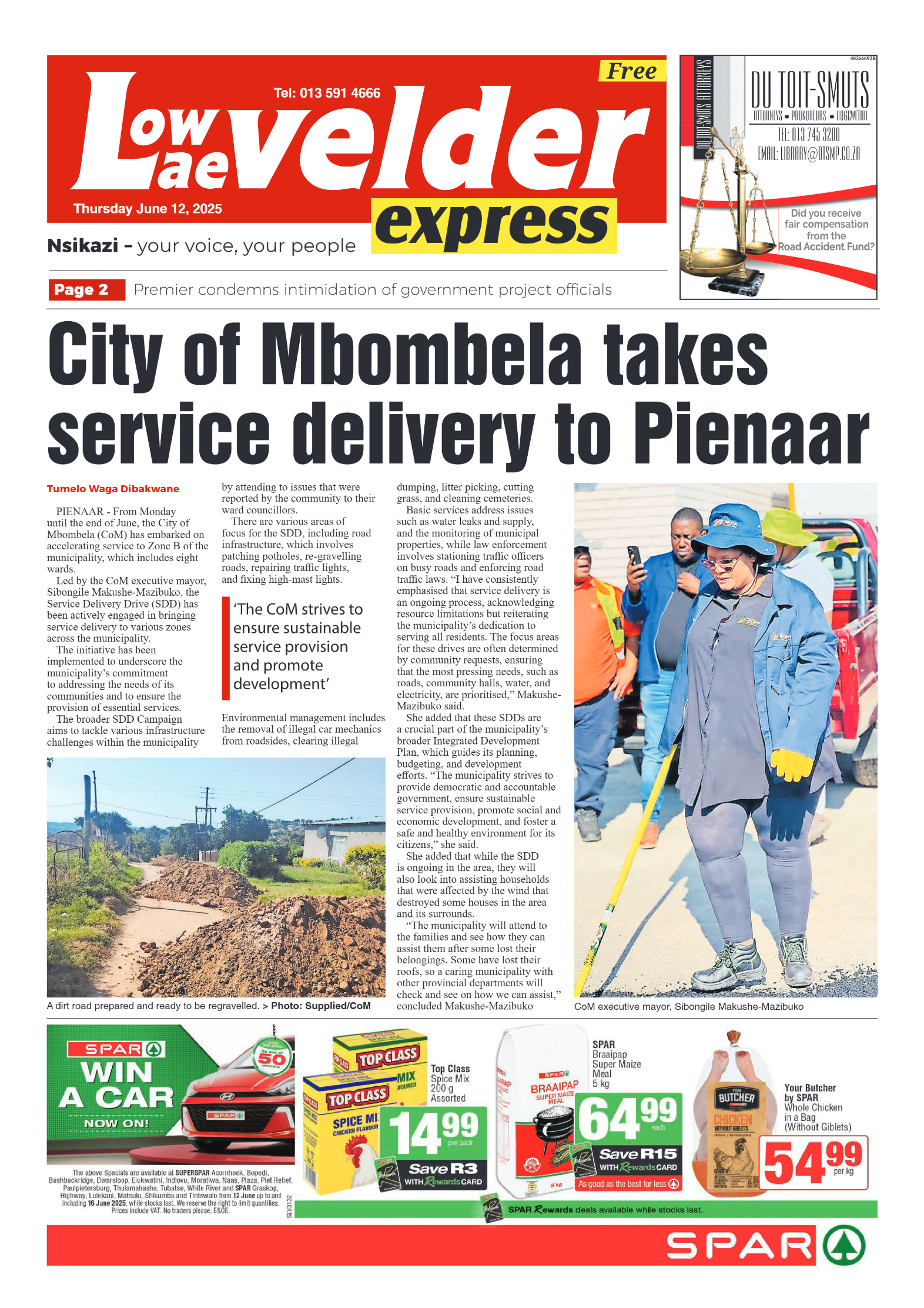 Lowvelder Express 12 June 2025 page 1
