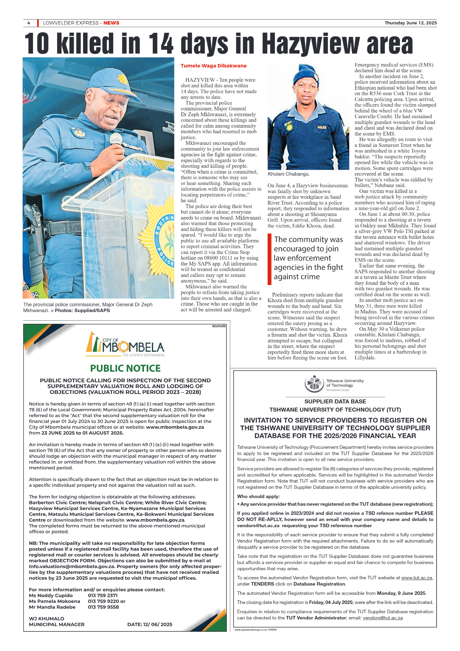 Lowvelder Express 12 June 2025 page 4