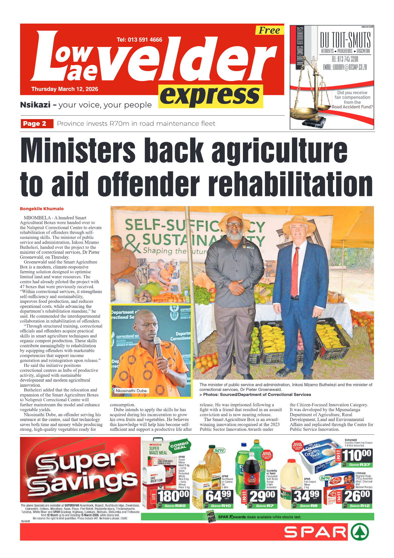 Lowvelder Express 12 March 2026 page 1