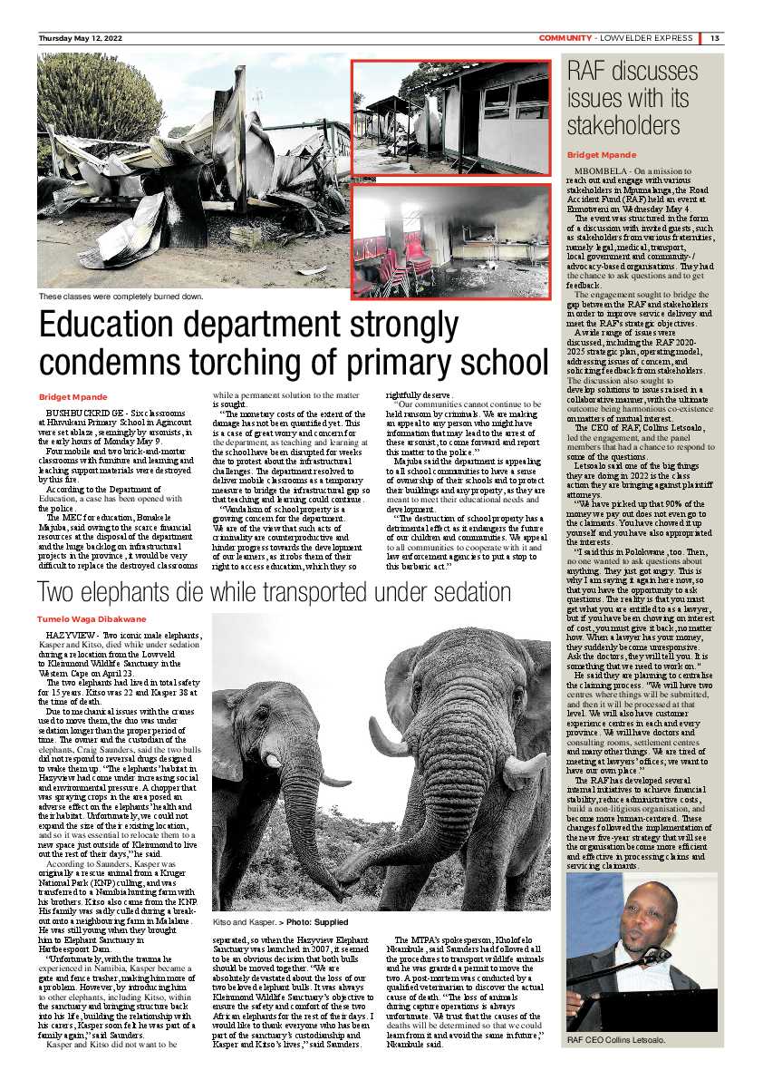 Lowvelder Express 12 May 2022 page 13