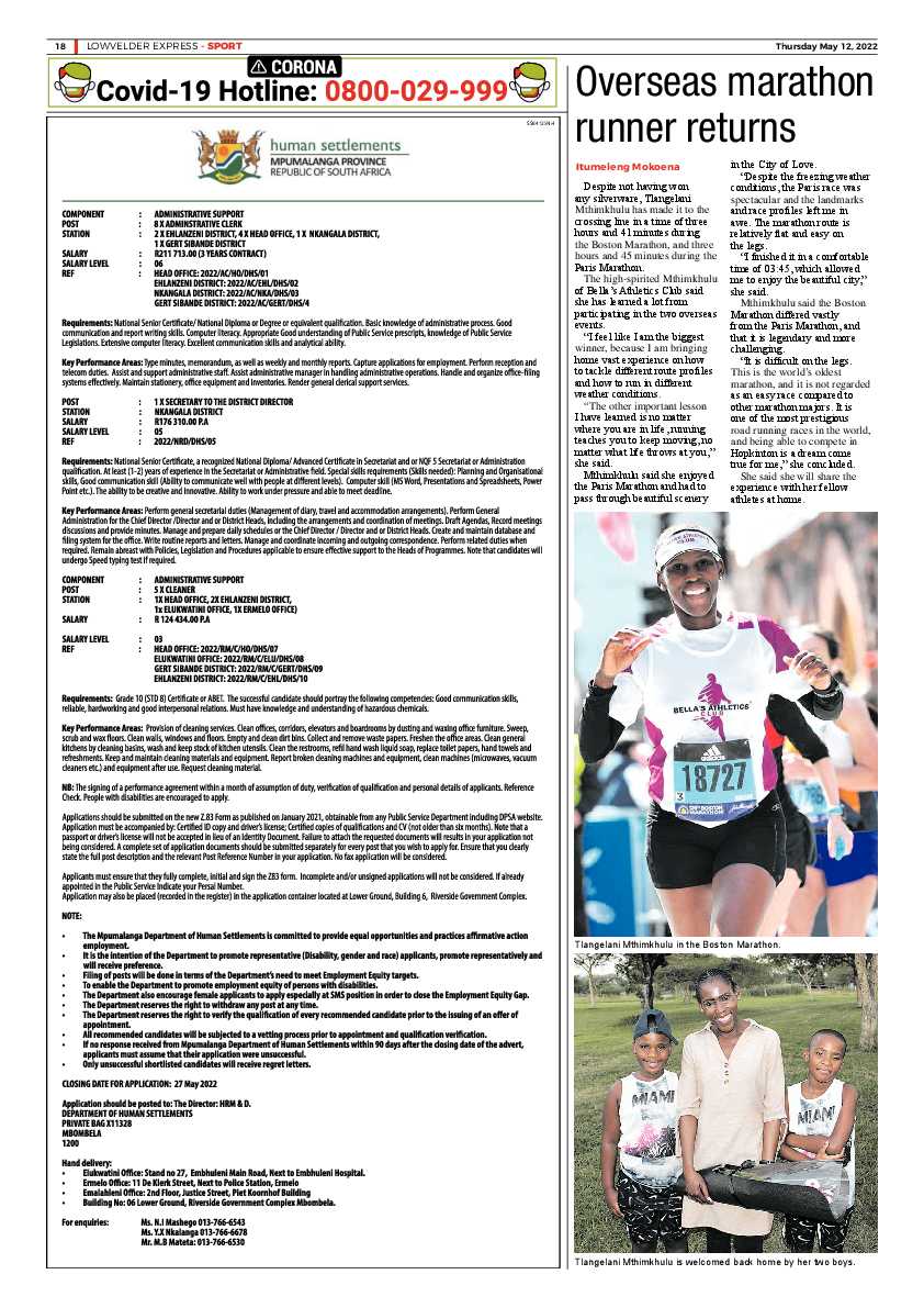 Lowvelder Express 12 May 2022 page 18