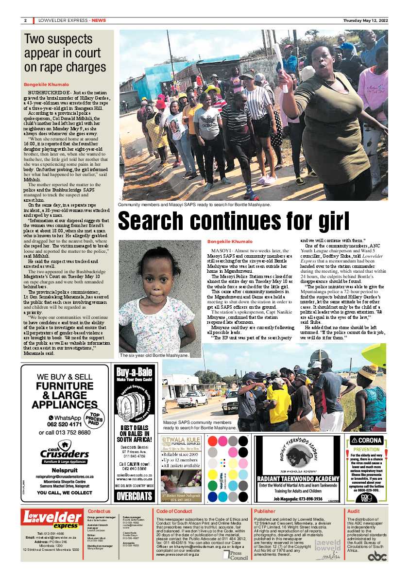 Lowvelder Express 12 May 2022 page 2