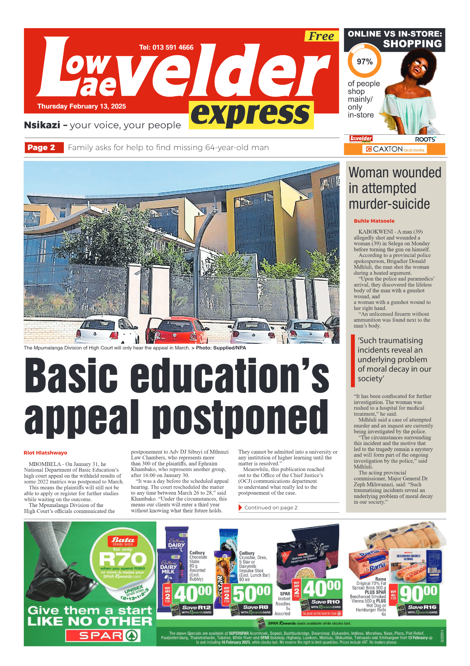 Lowvelder Express 13 February 2025 page 1
